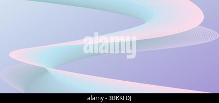 graceful and smooth flowing wave vector illustration, featuring a blend of soft pastel colors against a light background Stock Vector