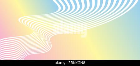 abstract wave with parallel lines vector illustration flowing against a soft gradient background Stock Vector