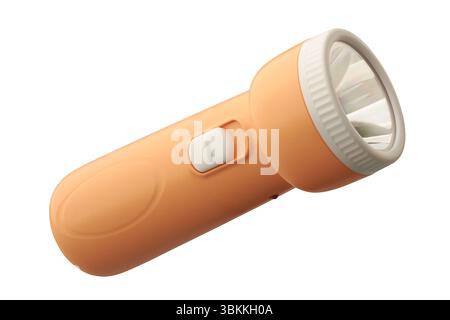 matte orange and white torch or flashlight isolated white background Stock Photo