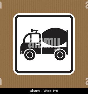 Simple and clear icon of a concrete mixer truck designed in minimalistic style. Perfect for representing construction, transport, and infrastructure t Stock Vector