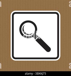 A clean and simple vintage-style magnifying glass icon on a textured background. Perfect for representing search functionality in web or graphic desig Stock Vector