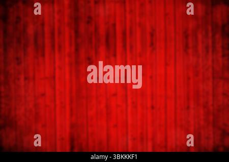 Red painted vertical wooden panels are filling flat design background with wood grain, copy space Stock Photo