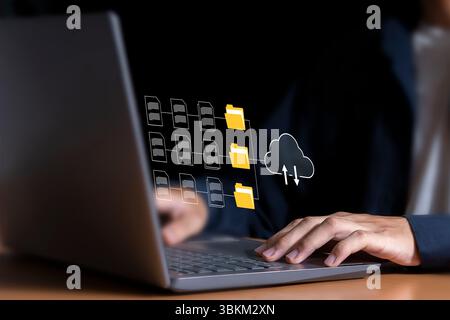 document management organizing organizational information document visualization record management Efficient online document file information software Stock Photo
