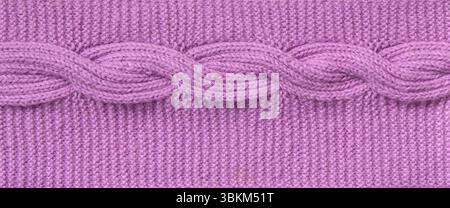 Knitted texture.  Cable knit pattern textured swatch. Abstract background, pattern. Stock Photo
