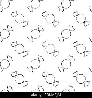 Jellybeans Seamless pattern. Vector graphic line ink illustration. Perfect for cards, decorations, stickers, logo, various designs. poster, flyer, ban Stock Vector