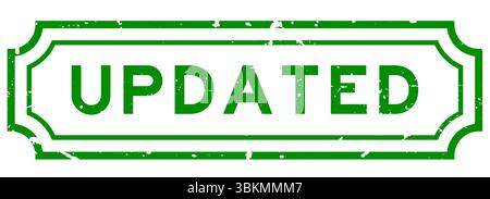 Grunge green updated word rubber seal stamp on white background Stock Vector