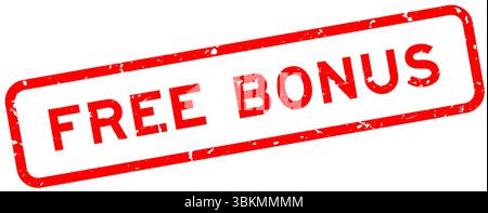 Grunge red free bonus word square rubber seal stamp on white background Stock Vector