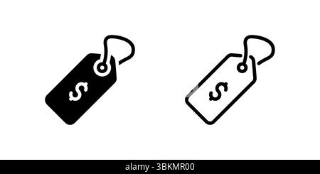 Classic price tag label icon for sales, discounts, and retail pricing. Useful for shopping, e-commerce, and promotional designs. Stock Vector