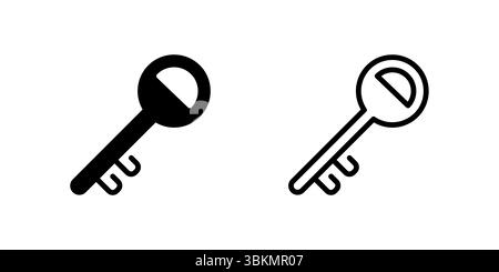 Essential key icon symbolizing access, security, and passwords. Ideal for login, privacy, and digital protection interfaces. Stock Vector