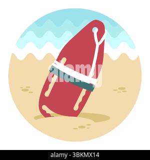 Support, help and assistance with torpedo rescue lifeguard buoy vector icon. Beach. Summer. Summertime. Vacation, eps 10 Stock Vector