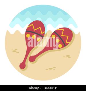 Maracas vector icon. Beach. Summer. Summertime. Vacation, eps 10 Stock Vector