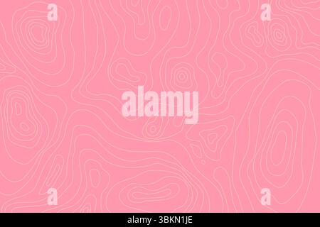 Topographic map with mountain relief, contur abstract wavy lines, top view land Stock Vector