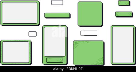 Vector illustration. Set of color blanks with pin Stock Vector Image ...