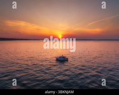 Warm summer sunset over the Irish Sea Stock Photo