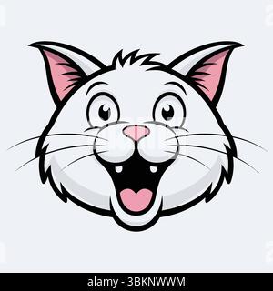 a simple cartoon cat face vector illustration Stock Vector