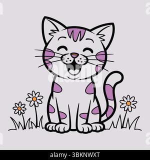 A simple Cartoon Cat art design vector illustration Stock Vector