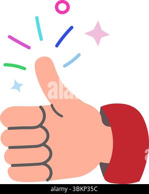 The idea, thumbs up. OK - up. That all I like. Beautiful Food. Stock Vector