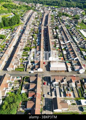 Treforest, Pontypridd, Wales, UK - 19 June 2025: Aerial view of a new ...