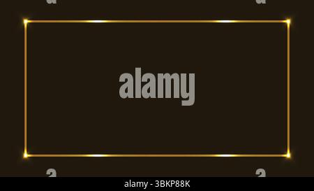 Elegant golden frame. Stylish border design. Decorative vector art. Luxurious frame graphics. Creative art elements. Modern invitations. Presentation Stock Vector