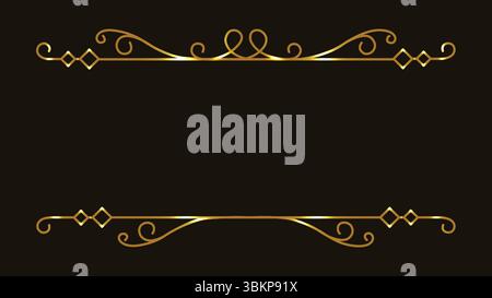 Elegant golden frame. Luxurious border art. Decorative vector design. Stylish invitations. Refined graphics. Classy art elements. Ornate frame style. Stock Vector