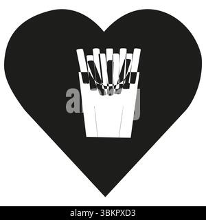 Fries icon. Potato sticks symbol. Fast snack illustration. Vector image. Stock Vector