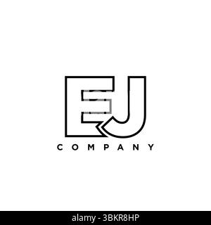 Trendy letter E and J, EJ logo design template. Minimal monogram initial based logotype for company identity. Stock Vector