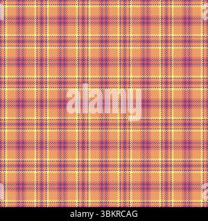 Vibrant autumnal plaid pattern in warm orange and purple hues.  Perfect for textile design, website backgrounds, or seasonal marketing materials. Stock Vector