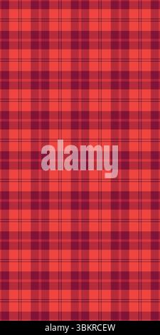 Vibrant coral and maroon plaid pattern.  Perfect for textile design, website backgrounds, or autumnal themed projects. Stock Vector