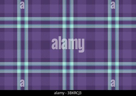 Classic plaid pattern in purple teal. Perfect for backgrounds, textiles, or festive designs. Evokes coziness, tradition, a touch of modern style. Stock Vector