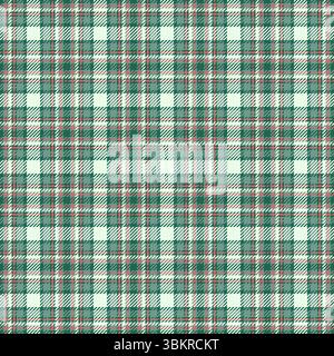 Classic plaid pattern in green, red and white. Timeless design for fashion, backgrounds, or textile designs. Cozy and versatile. Stock Vector