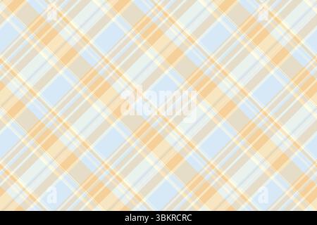 Subtle pastel plaid pattern in soft blues, peaches, and creams.  Ideal for textile design, stationery, or website backgrounds.  Evokes feelings of ser Stock Vector