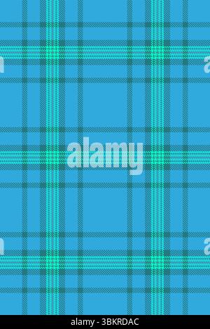 Multicolored textile texture vector, backdrop pattern background plaid. Give fabric seamless tartan check in cyan and bright colors palette. Stock Vector