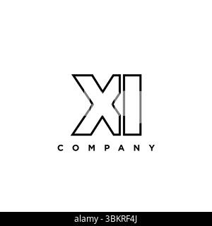 Trendy letter X and I, XI logo design template. Minimal monogram initial based logotype for company identity. Stock Vector