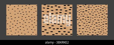 Small Dash or Dots Pattern. Ink abstract shapes. Seamless pattern with horizontal crayon lines. Scandinavian style. Set of Vector Illustration on Stock Vector