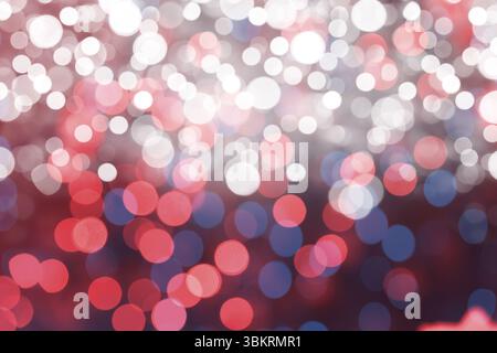 Abstract flat design bokeh glowing on transparent background, featuring red white blue circles Stock Photo