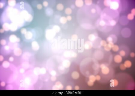 Abstract bokeh light pattern is floating across pastel flat gradient backdrop with blurred spots Stock Photo