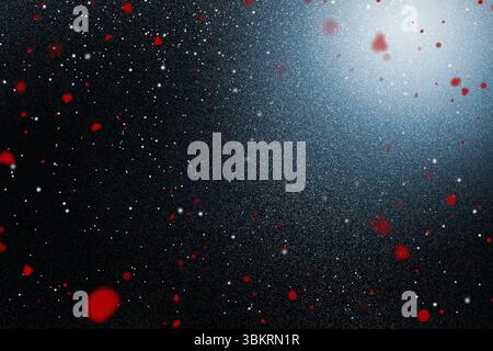Abstract cosmic vector design is showing white star particles, red blotches and bluish-white glow Stock Photo