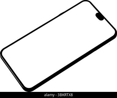 Blank Smartphone Screen Mockup - Transparent for Design & UI/UX Stock Vector