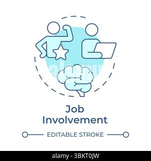 Job involvement soft blue concept icon Stock Vector
