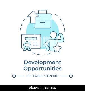 Development opportunities soft blue concept icon Stock Vector