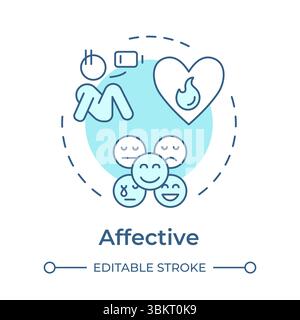 Affective soft blue concept icon Stock Vector