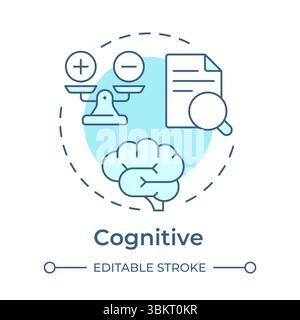 Cognitive soft blue concept icon Stock Vector