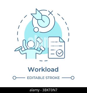 Workload soft blue concept icon Stock Vector