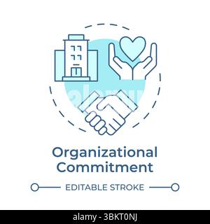 Organizational commitment soft blue concept icon Stock Vector