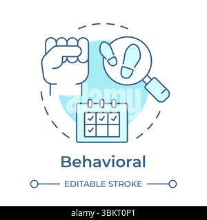 Behavioral soft blue concept icon Stock Vector