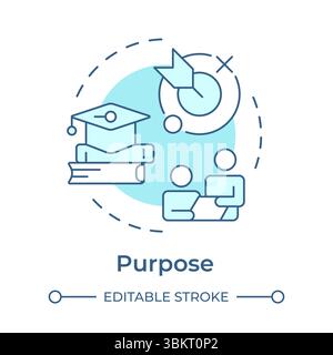 Purpose soft blue concept icon Stock Vector