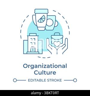 Organizational culture soft blue concept icon Stock Vector