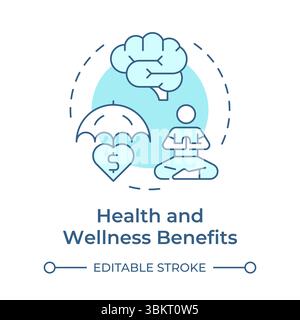 Heath and wellness benefits soft blue concept icon Stock Vector