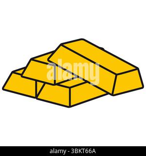 Stack of Gold bar, ingot icon Stock Vector