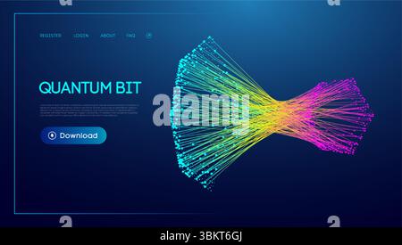 Data background with AI and artificial quantum science concept for modern tech. Abstract line technology in a digital network. Stock Vector